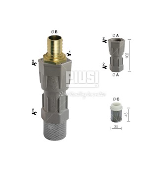 Донный фильтр очистки дизельного топлива PIUSI Foot valve Ø 25 mm